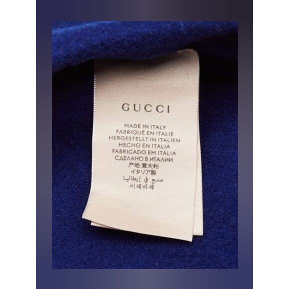 Gucci Blue GG logo charm Wool Beret M sz main image 9
